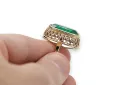 Emerald 14K Yellow gold Ring Vintage style vrc129y